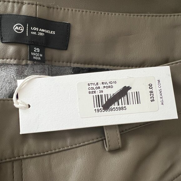 NWT AG Cleo Portobello Road Vegan Leather Cropped Pants Size 29 Reg. $328 - Picture 9 of 12